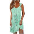 thumbnail image 1 of Ovzne Robes d'Été pour Femmes Robe pour Femme Robe de Printemps et d'Été pour Femmes Vacances Boutonnée Col en V à Bretelles Robe Haut Robe de Printemps Imprimée Liquidation, 1 of 6