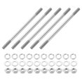 thumbnail image 1 of Uxcell 5pcs M6x110mm Double End Threaded Stud Screw Bolt with Nuts and Washers, 1 of 6
