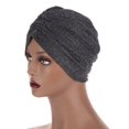 thumbnail image 1 of Women Bright Silk Wrinkle Muslim Headwrap Turban Bonnet Hat Inner Hijab Cap, 1 of 10