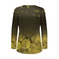 thumbnail image 5 of IROINID T-Shirt à Manches Longues en Polyester Réduit pour Femmes, Imprimé Quotidien, Respirant, Col Rond, Chandail, Jaune, 5 of 5