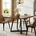 thumbnail image 3 of Fnova 31.5" Dining Table for 4, Modern Square Kitchen Table for Dining Room, Brown, 3 of 11