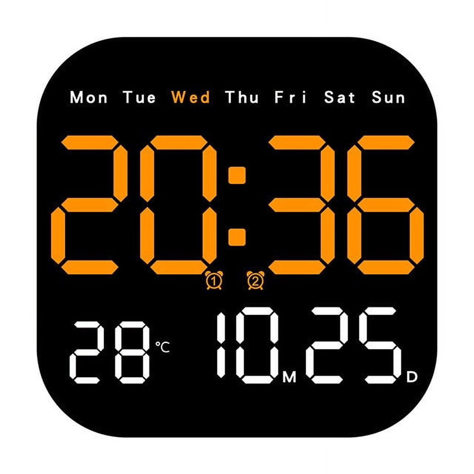 EGNMCR Multifunctional Clock LED Electronic Clock Living Room Fresh Wall Clock Can Be Hung Or Stand Use Clock Multi function Alarm Clock