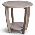 thumbnail image 1 of COZAYH Table d'Appoint en Bois Style Ferme Rustique avec Tablette de Rangement, Fini Gris Vintage, 1 of 12