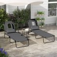 thumbnail image 2 of Outsunny 2 Pcs Chaise Longue d'Extérieur Réglable, Chaise Longue Pliante de Jardin, 2 of 10
