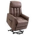 thumbnail image 1 of HOMCOM Electric Power Lift Recliner Chair Sofa for Elderly, with Footrest, Remote Control, Side Pocket For Dining Living Room Use, Micro Fiber, Brown, 1 of 7