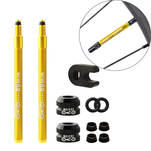 Tubeless s Stem, Aluminum Alloy Bike Vacuum Tire Rim Extension , 2Pcs 80mm