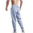 thumbnail image 4 of FAIWAD Mens Sweatpants Elastic High Waist Drawstring Workout Joggers Pants Button up Outdoor Trousers, 4 of 5