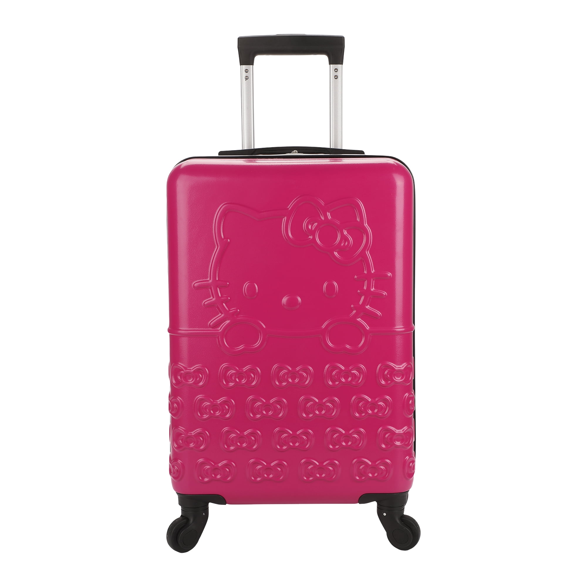 Hello Kitty Pink Suitcase with Bow Pattern and 4 Wheels 20in