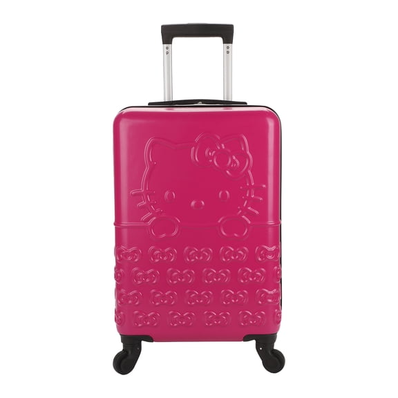 Hello Kitty Pink Suitcase with Bow Pattern and 4 Wheels 20in