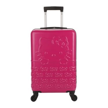 Hello Kitty Pink Suitcase with Bow Pattern and 4 Wheels 20in