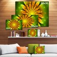 thumbnail image 3 of Bright Yellow Fractal Flower on Green - Floral Canvas Art Print, 3 of 4