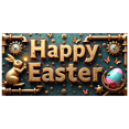 thumbnail image 1 of Happy Easter Theme Decorated Banner with Bunny Eggs Butterflies Party Backdrop for Easter Celebrations Easter Parties Photography Props Easter Decorations, 1 of 4