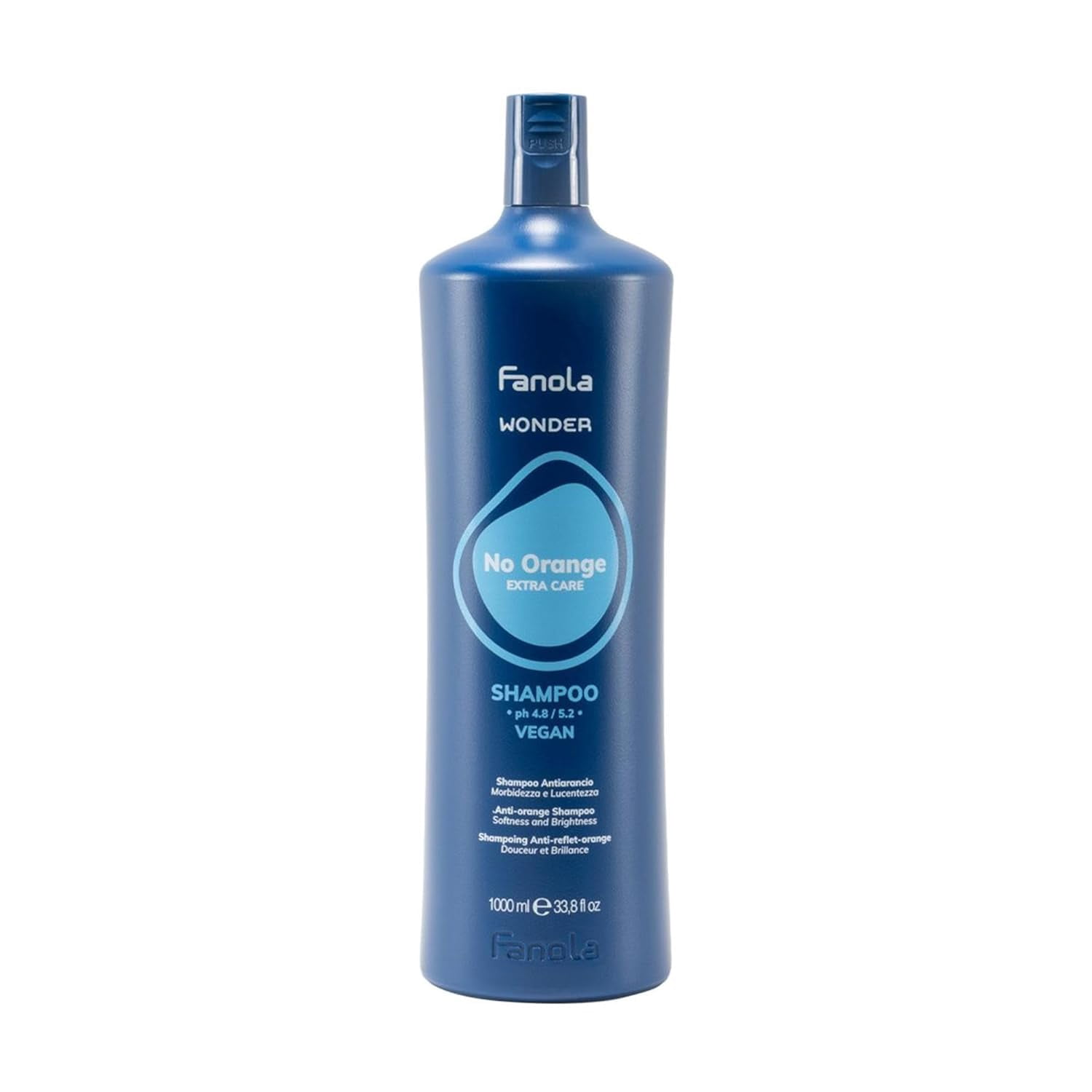 Fanola Wonder No Orange Shampoo | Blue Pigments To Eliminate Unwanted Orange Brassy Tones | For Lightened Brunettes and Brown Hair (1000 ml)