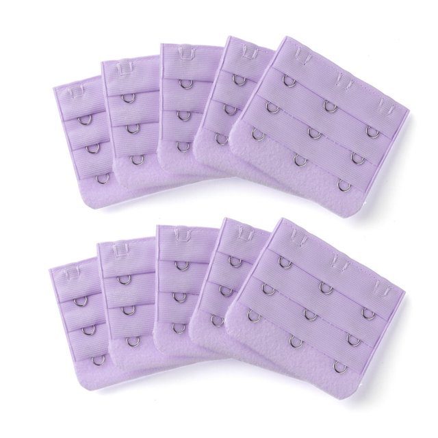 INSPIRE CHIC Rallonges de Soutien-Gorge pour Femmes à 3 Crochets 3 Rangées Bretelle de Soutien-Gorge Extensible Boucle Crochets Bande de Soutien-Gorge Violet Pâle 10