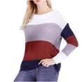 thumbnail image 5 of RKSTN Sweaters for Women Fashion Sleeves Round Neck Color Matching Loose Tops Blouse Knitted Sweater Fall Sweaters, 5 of 5