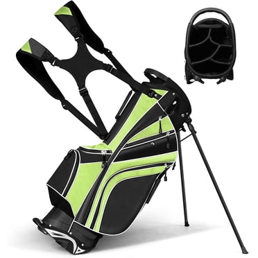 Costway Golf Stand Cart Bag Club w/6 Way Divider Carry Organizer Pockets Storage Green