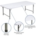 thumbnail image 2 of 30''W x 60''L x 19''H Kid's Granite White Plastic Folding Table, 2 of 9