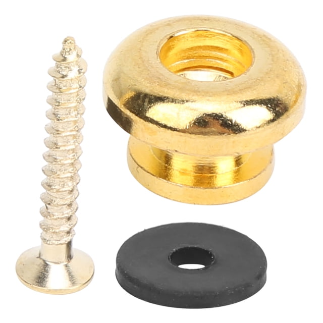 Guitar End Button, Small In Size Easy To Install And Use Easy To Carry Guitar Strap Lock, for Bass Ukulele Guitar DIY Gold,Silver,Black