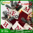 thumbnail image 2 of 1~10PCS Christmas Socks Letter Snowflake Pattern Knitting Christmas Stocking  Gift Bag Christmas Decorations for Home 2022, 2 of 5
