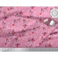 thumbnail image 3 of Soimoi Tissu Satin Modal Feuilles, & Imprimés Floraux Roses au Mètre 42 Pouces de Large, 3 of 3