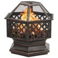 thumbnail image 2 of vidaXL Rustic Fire Pit with Poker 62x54x56 cm XXL Steel, 2 of 5