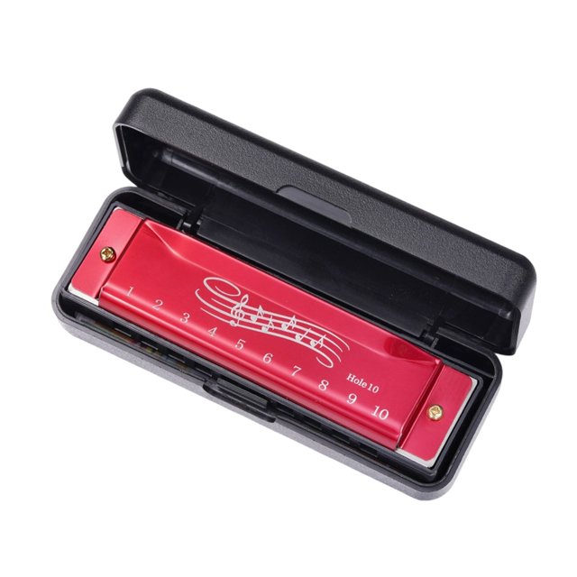 10 Hole 20 Tone Beginner Harmonica for Kids - Portable Educational Musical Instrument Toy for Music Enlightenment & Childhood Learning Includes Harmonica + Case