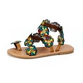 thumbnail image 4 of Styesk Womens Sandals Summer Plus-size Ethnic Style Flower Clip-toe Beach Flat Sandals, 4 of 8