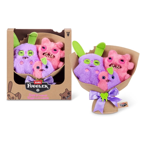 Ensemble de 3 peluches Fuggler Bouquet (Rabid Rabbit, Sir Nobbynuts, Nobbybits) de ZURU pour tous les âges