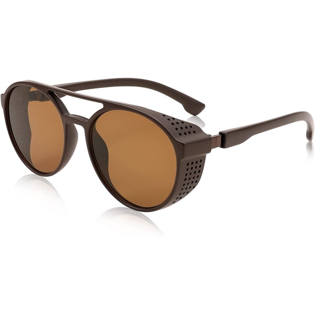 FEISEDY Lunettes de Soleil Steampunk Classiques pour Hommes Femmes Rétro Rondes Gothiques Lunettes Protection UV400 B2957