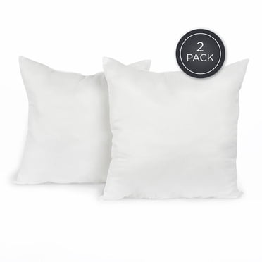 Garnitures de coussin 20 x 20 po (Ensemble de 2, blanches) - Garnitures de coussin décoratives pour canapé, sofa, lit, fauteuil