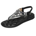 thumbnail image 1 of Kcodviy Bohemian Sandals Beach Sandals Tie Up Sandals for Women Flip Flops Thong Sandals Womens Tan Sandals for Women Rhinestone Slingback Rope Sandals for Women Flat Sandals, 1 of 6