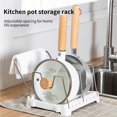 thumbnail image 3 of Durable Kitchen Pot Storage Racks with Adjustable Spacing, Towel Bar Holder Thickened Multi-function Pot Cover Rack with Towel Bar, Splicable Cabinet Racks, 3 of 9