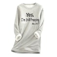 thumbnail image 2 of Sweat-Shirt d'Hiver en Peluche Chaud Doublé en Sherpa pour Femmes Col Rond Pull Tunique - Je Suis Encore Froid - Sweat-Shirts Mignons pour Adolescentes Grande Taille, 2 of 3