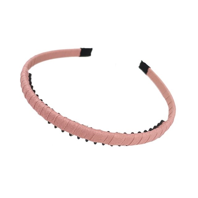 Hair Accessories with Teeth Classic Elastic Simple Headband Clothes Matching Accessory Shower Hairband for Adult Lady Female Use Pink