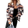 thumbnail image 4 of Women's Oversized Plaid Button Down Shirt Shacket Jacket Long Sleeve Casual Fall Outwear with Pockets, 4 of 4