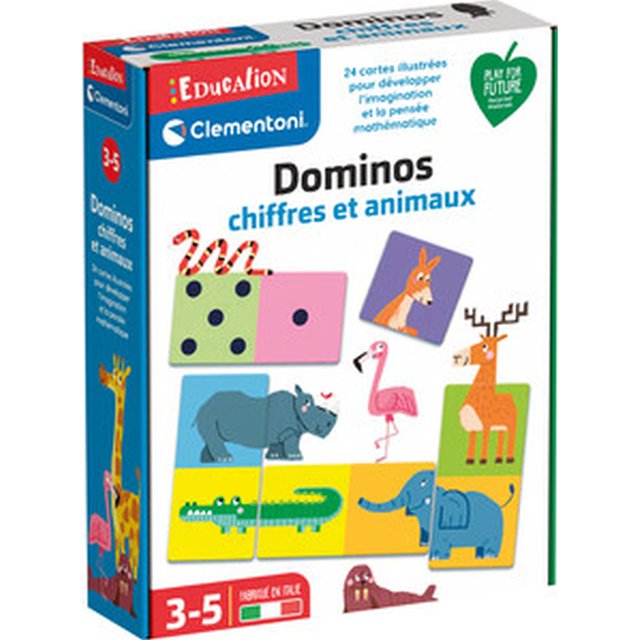 Clementoni - Éducation - Dominos Chiffres et Animaux (Fr)