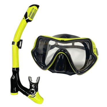 Snorkel Set Snorkeling Set with Snorkel and Goggles,Waterproof Diving Mask Anti-Fog Anti-Leakage Tempered Glass,Dry Snorkel for Adults