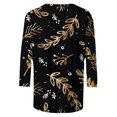 thumbnail image 5 of EQWLJWE Blouses à Manches Longues pour Femmes Hauts pour Femmes Liquidation T-shirt Imprimé de Mode pour Femmes Blouse à Manches 3/4 Col Rond Hauts Décontractés, 5 of 5
