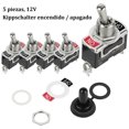 thumbnail image 2 of Toggle switch 12V car dash light switch SPST metal switch set Waterproof toggle switch 5pcs toggle switch, 2 of 7