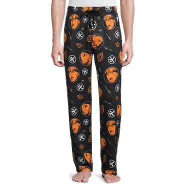 Naruto Logos Symbols Black Sleep Lounge Pants