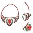 thumbnail image 3 of MasteelfCA Collier Ras-du-Cou Ethnique Fait à la Main, Bavette, Colliers Multicolores, Perles Bohèmes, Bijou Déclaration pour Femmes, Bijoux (Rouge), 3 of 7