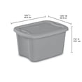 thumbnail image 2 of Sterilite 19 Liter Tote, Plastic Storage Bin with Snap-on Lid, Stackable, Gray, 2 of 7