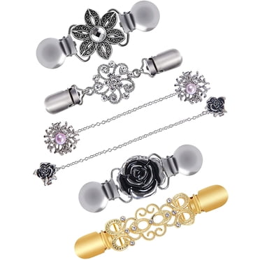 Cardigan Clips Sweater Clips for Women, Retro Collar Clip Dresses Shawl Clip Shirt Scarf Clasp Pin