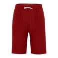thumbnail image 3 of Plebaso Mens Shorts Summer Beach Shorts with Drawstring Solid Color Lightweight Vacation Pocket Shorts, 3 of 6