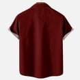 thumbnail image 3 of XZNGL Chemise à Manches Courtes Boutonnée pour Hommes, Col Rabattu à Imprimé Patchwork, Mélange Polyester Spandex, avec Poches avant, Coupe Décontractée, Tenue d'Été pour l'Extérieur, 3 of 6