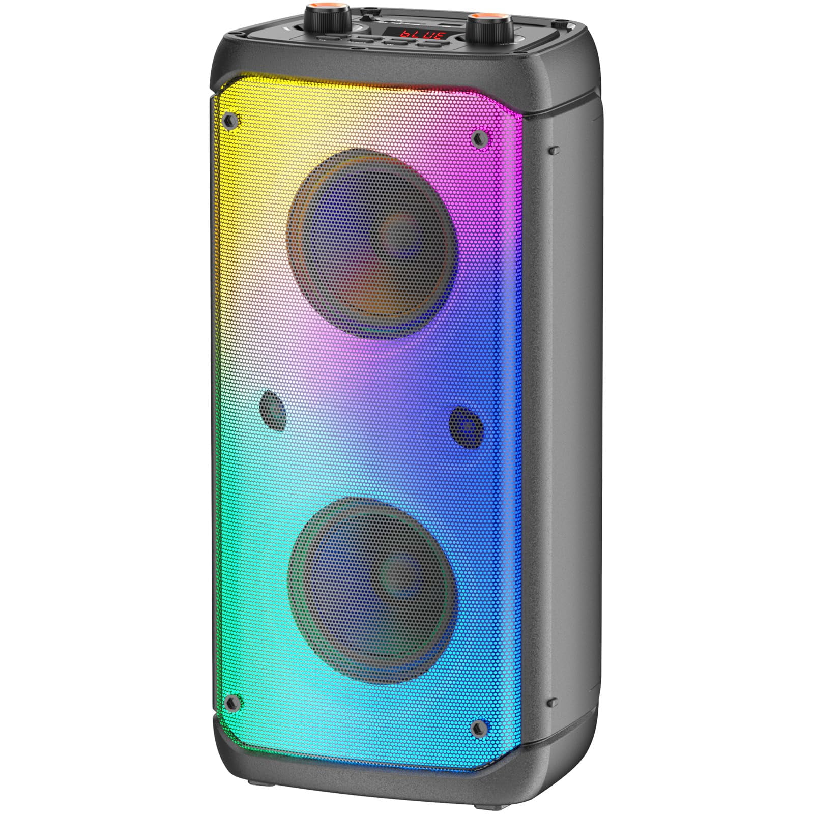 Bluetooth Speaker, 80W Peak Outdoor Speakers Bluetooth Wireless, TWS Portable Party Speakers with Subwoofer, Deep Bass, LED Color