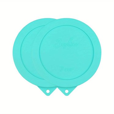 Bamboohart 2pcs Sophico Silicone Storage Container Lids - Non-Stick Heat-Resistant Leak-Proof Replacement Lids for Anchor Hocking & 6.5 & 7 Cup Glass Bowls (Mint Green Container Not In