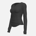 thumbnail image 4 of Timegard Yoga Tops for Women Long Sleeve V-Neck Ruched Tee Trackshirts Athletic Workout Running Tops, 4 of 4