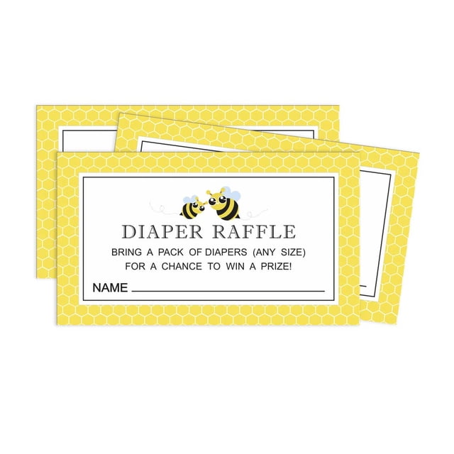 Inkdotpot 30Baby ShowerDiaper Raffle Ticket Lottery Insert Cards Supplies Games For Baby Shower Party Gender Neutral Bring A Pack Of Diapers To Win Favors Gifts And Prizes