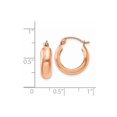 thumbnail image 2 of 14k Rose Gold Solid Hinged post Polished Cuff Stackable Bangle Bracelet Small Hoop Earrings Measures 15x4.75mm Wide Jewe, 2 of 4